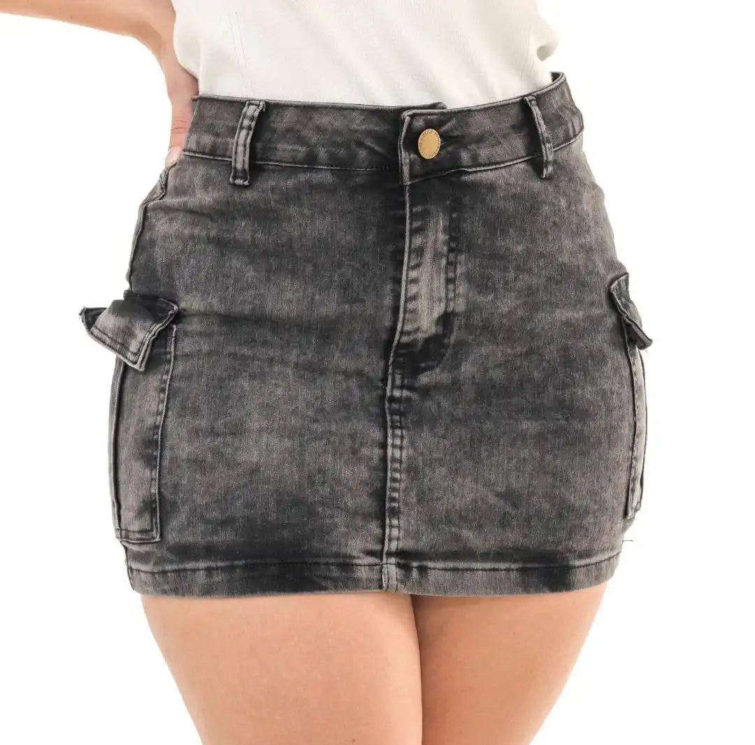 MINI CARGO SKIRT GRAY GRAPHITE