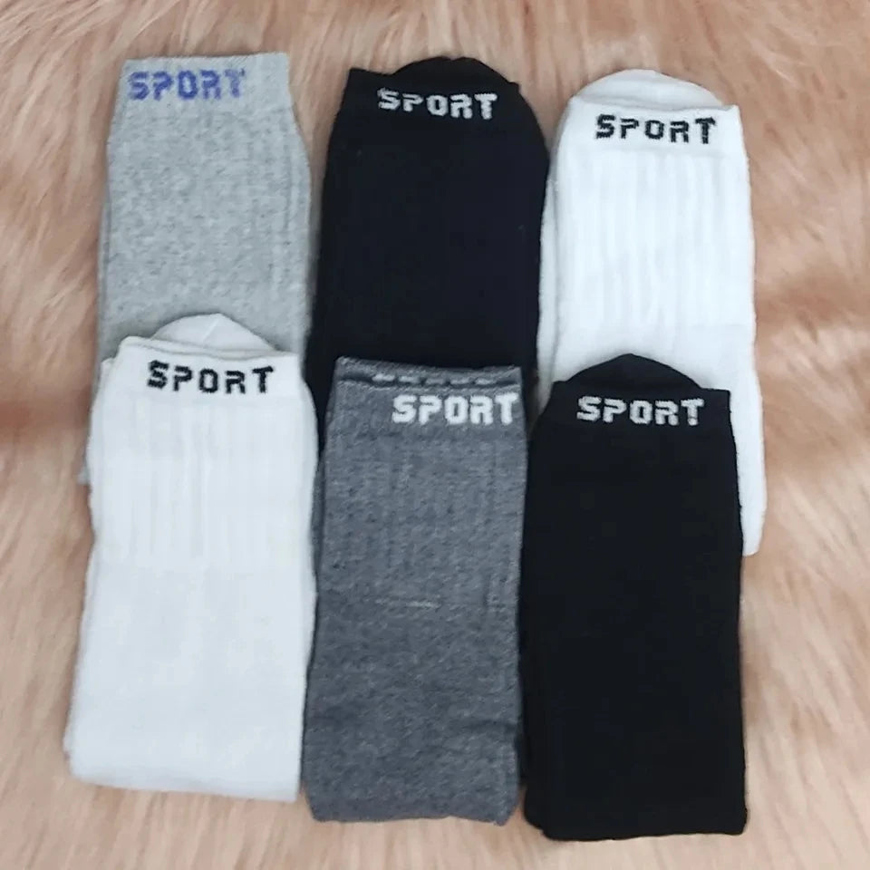 KIT 6 PARES DE MEIAS MASCULINAS ESPORTIVAS CANO ALTO